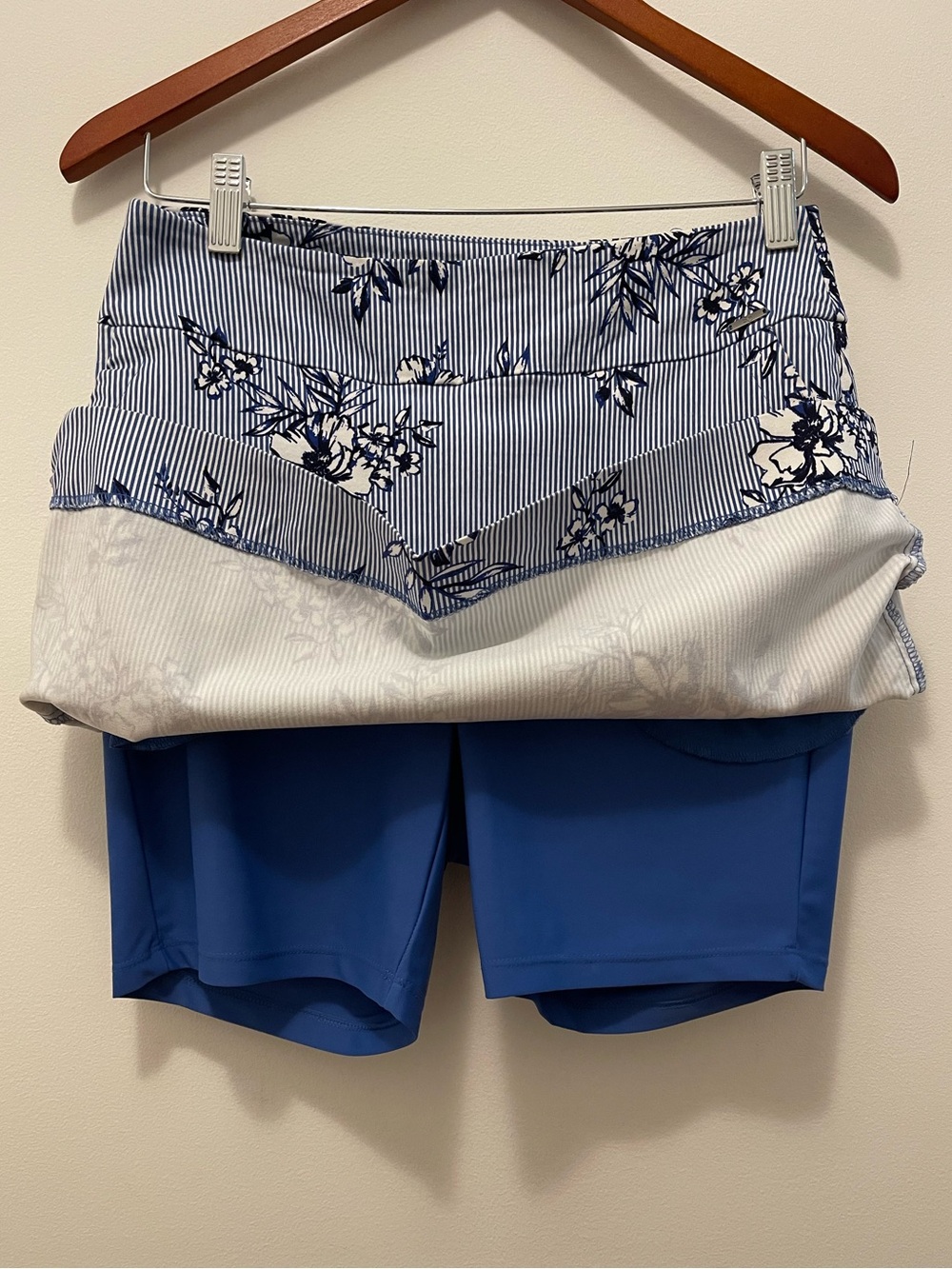 Striped Navy & White Floral Skort - Picture 4 of 8